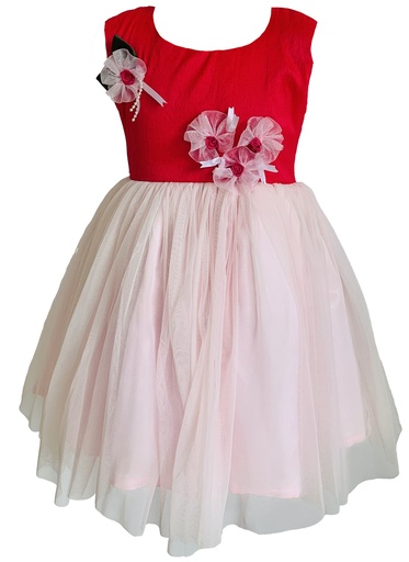 Baby Pink & Red Baby Frock