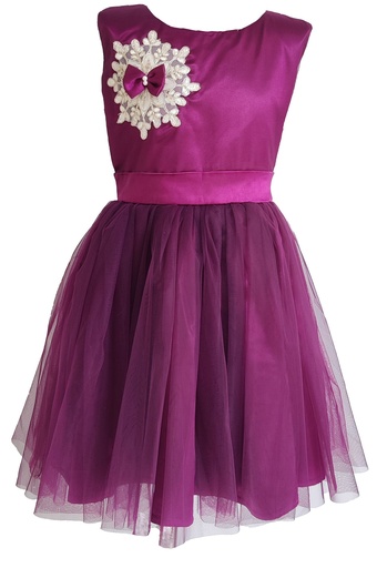 Wine Colored Straight Knee Length Frock
